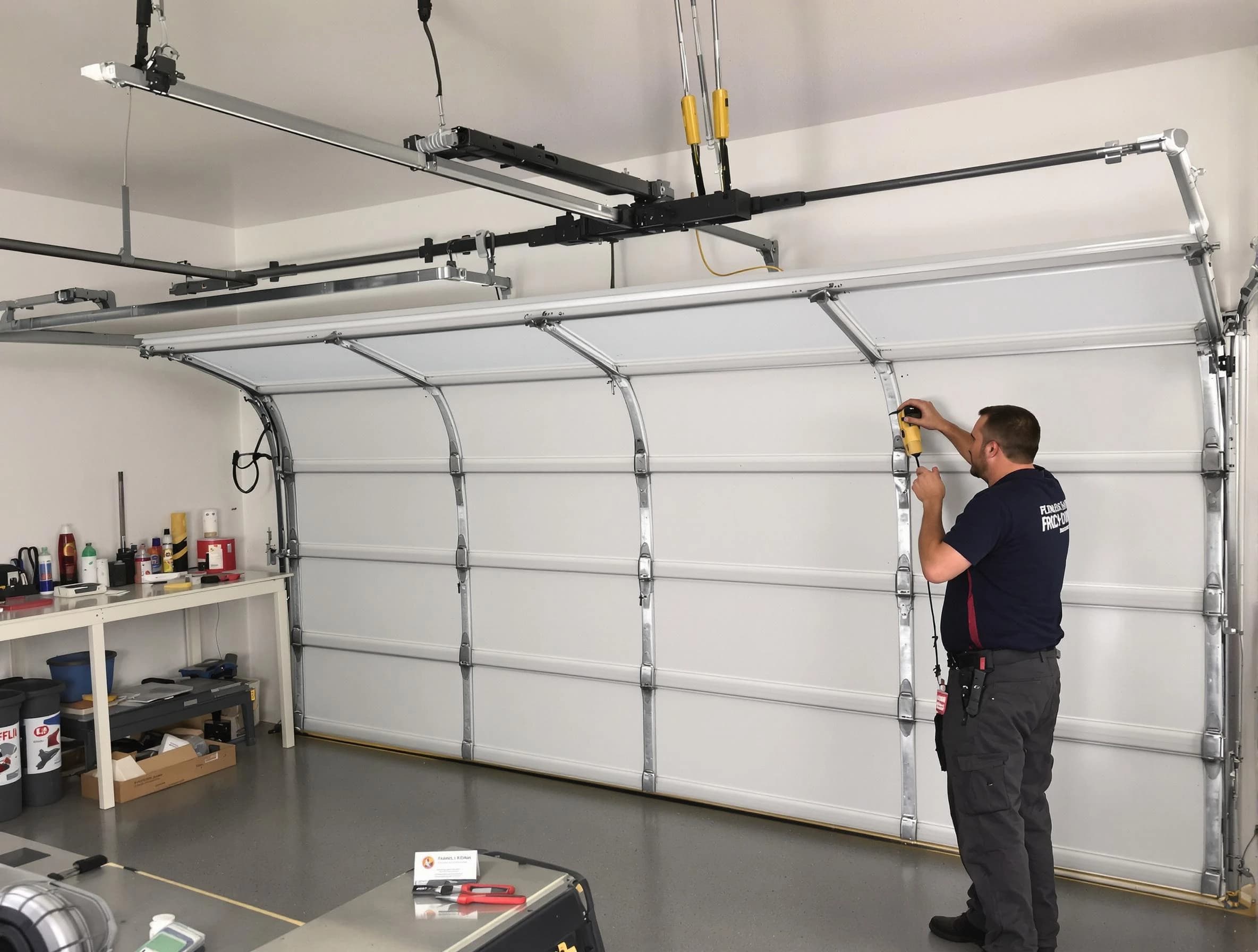 Fair Oaks Garage Door Repair certified technician performing overhead door system repair in Fair Oaks