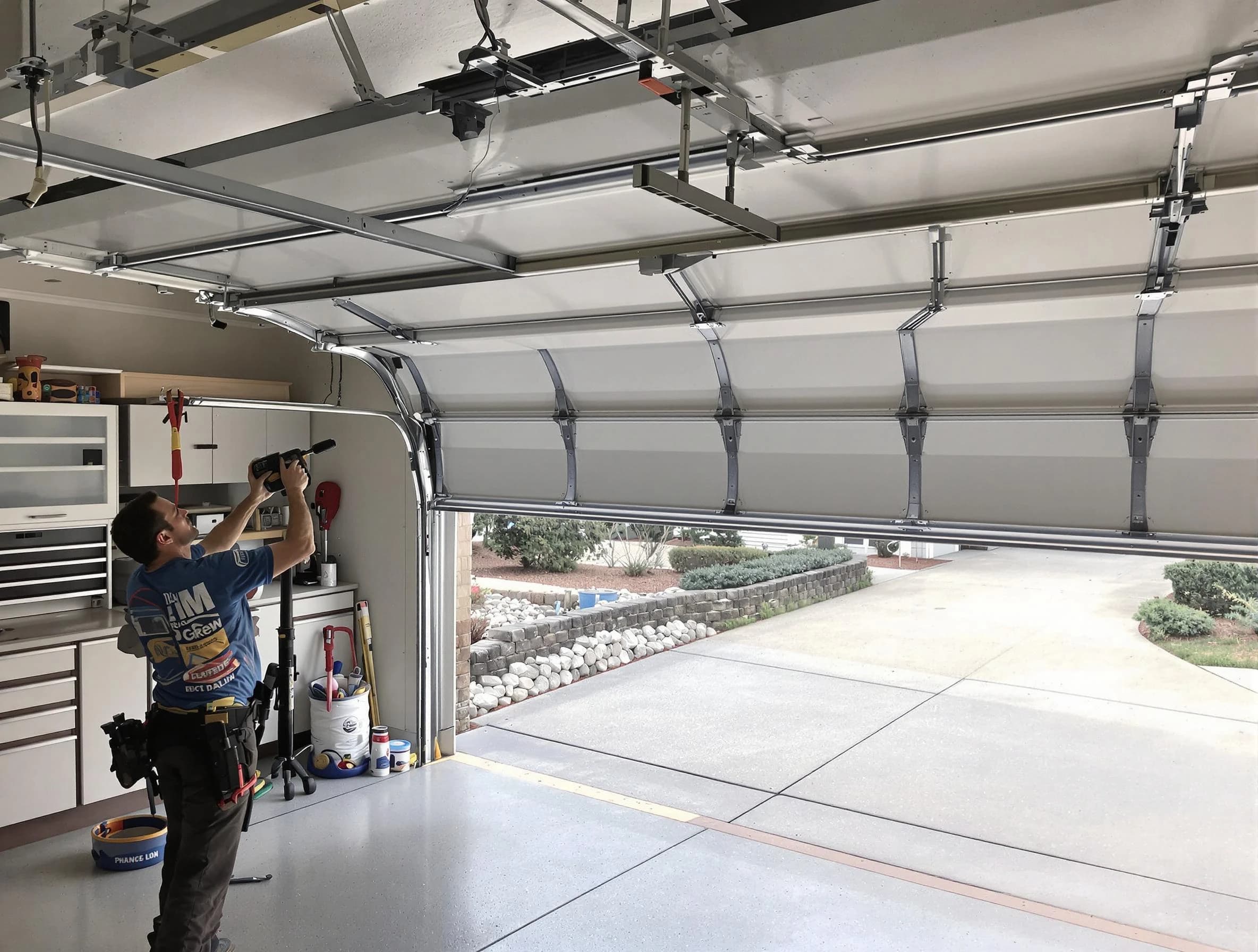 Garage door track repair service by Fair Oaks Garage Door Repair in Fair Oaks