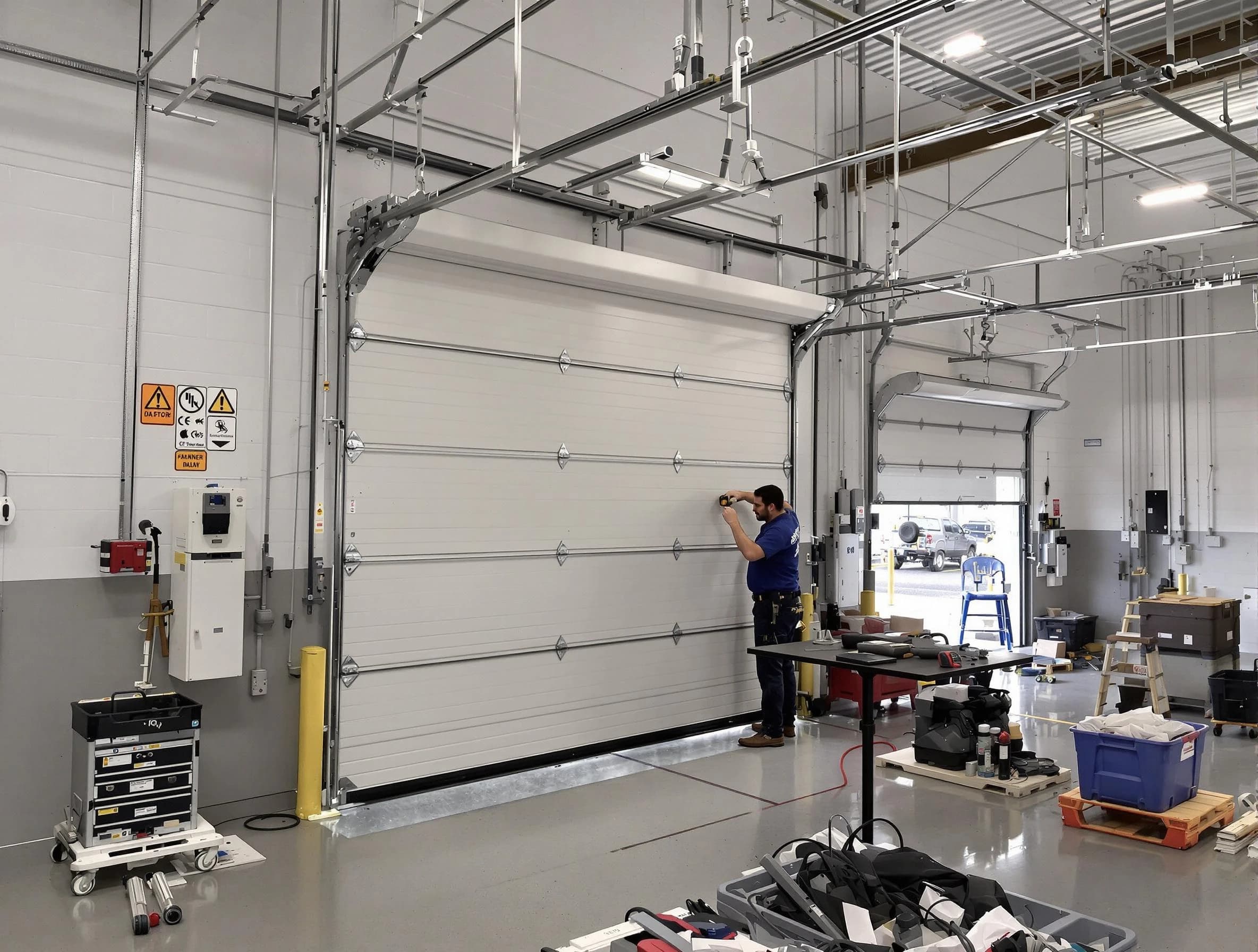 Commercial garage door repair being performed by Fair Oaks Garage Door Repair expert in Fair Oaks