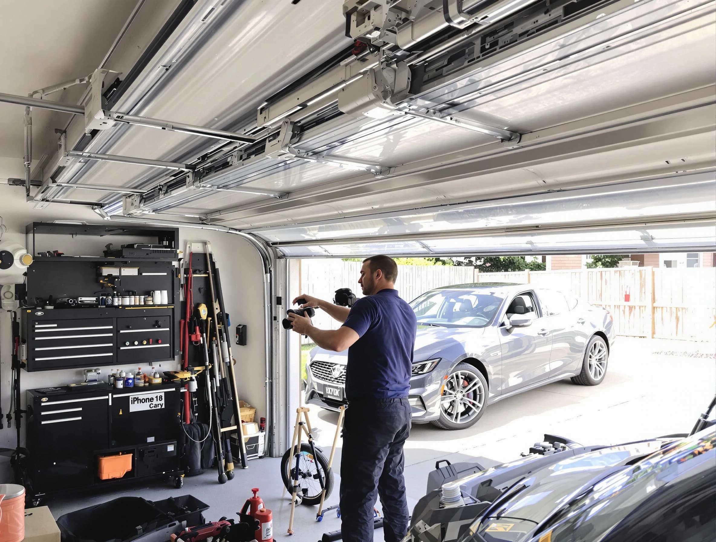 Fair Oaks Garage Door Repair technician fixing noisy garage door in Fair Oaks
