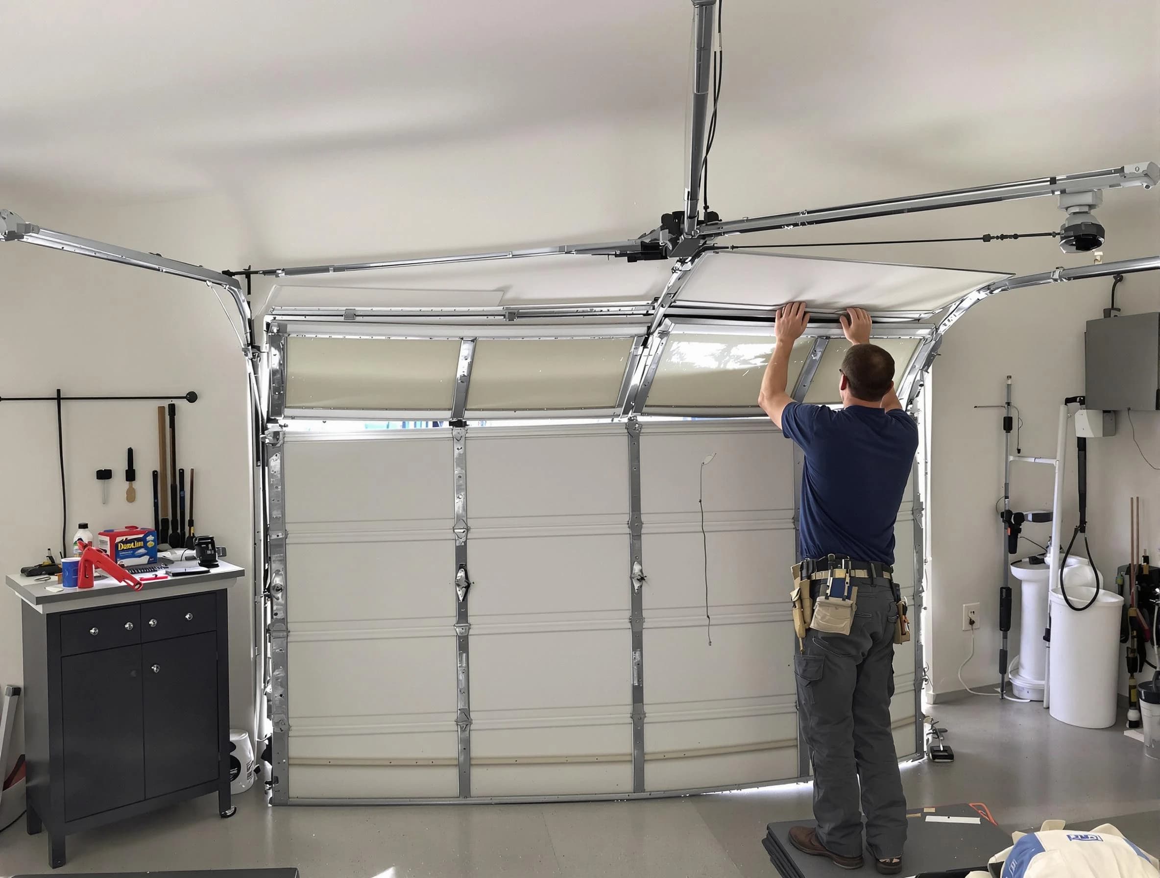 Fair Oaks Garage Door Repair specialist performing precise section replacement on Fair Oaks garage door