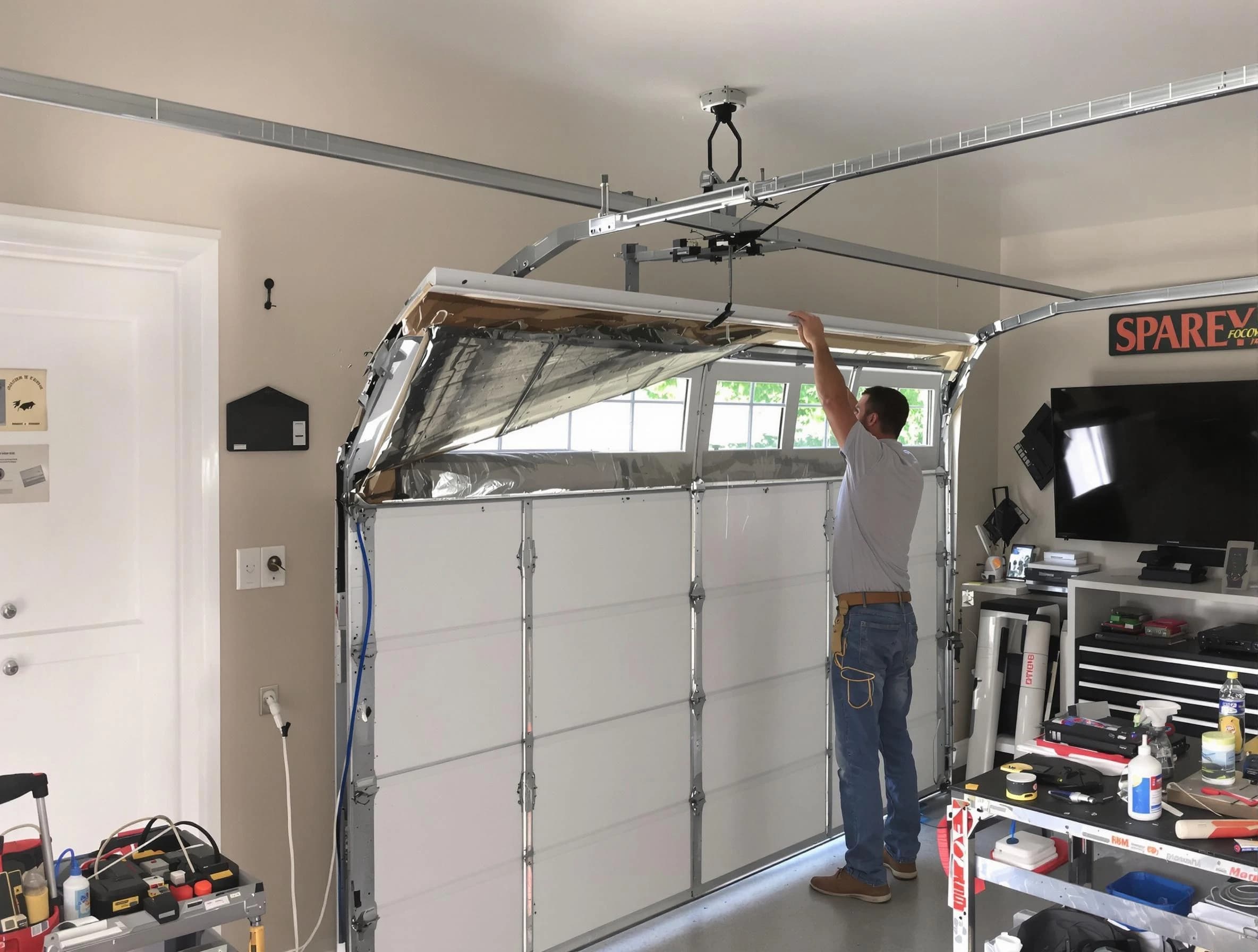 Garage door section replacement by Fair Oaks Garage Door Repair in Fair Oaks