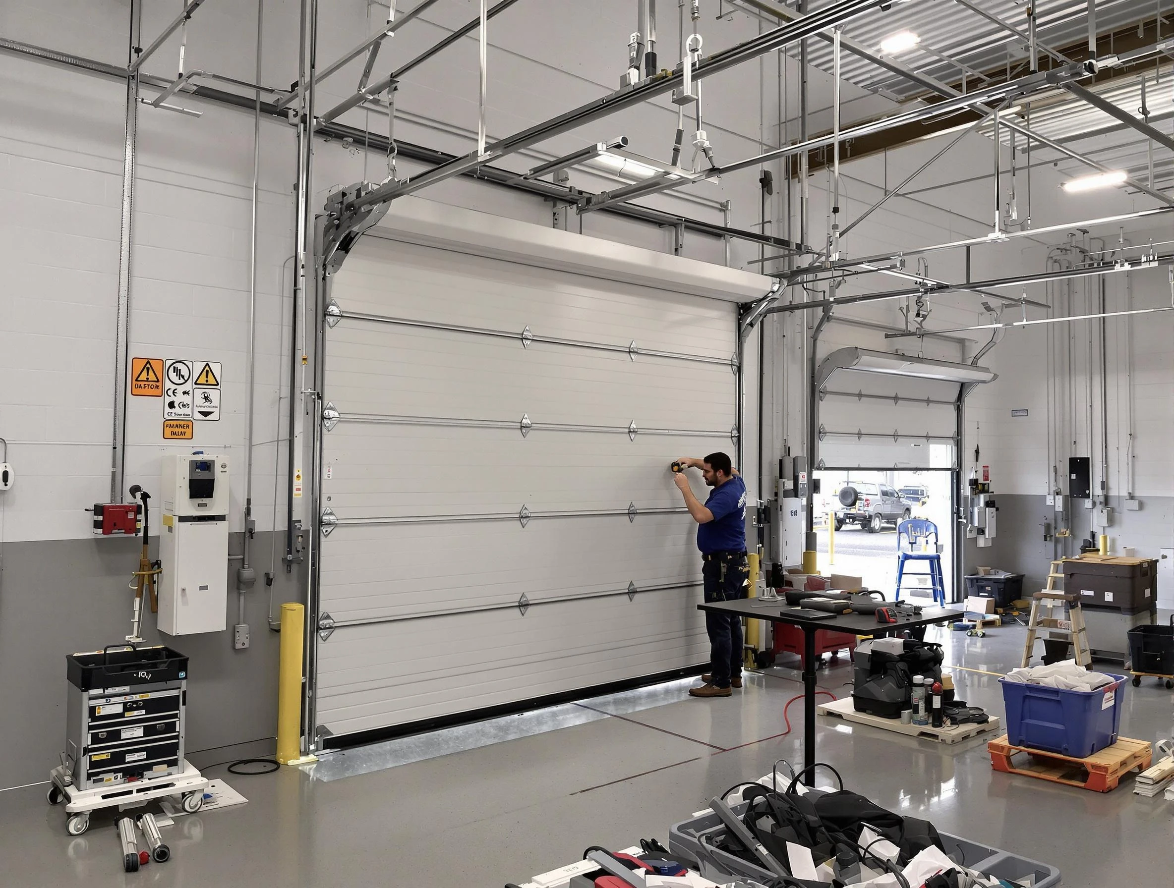 Commercial garage door repair being performed by Fair Oaks Garage Door Repair expert in Fair Oaks