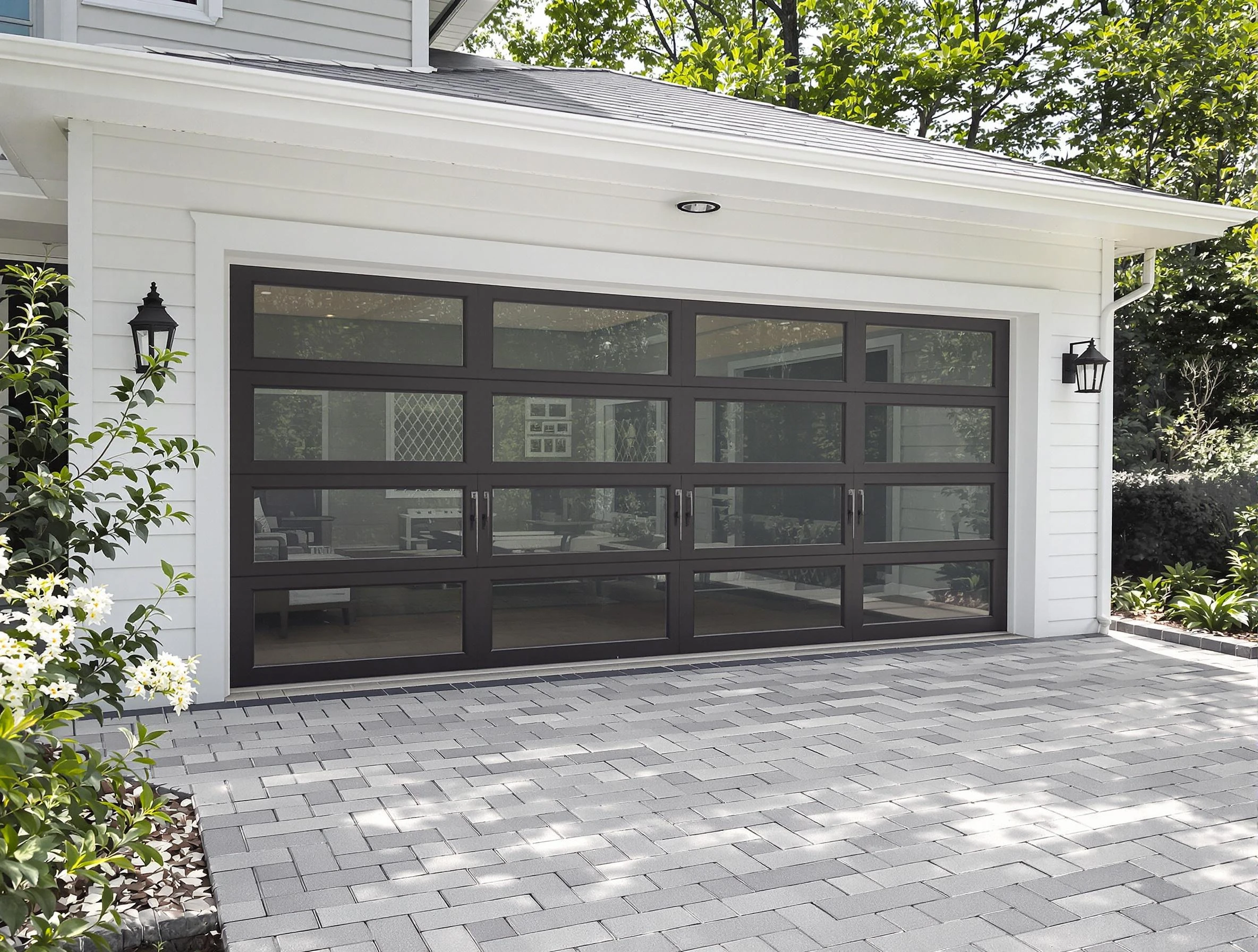 Fair Oaks Garage Door Repair design specialist presenting custom garage door options to Fair Oaks homeowner
