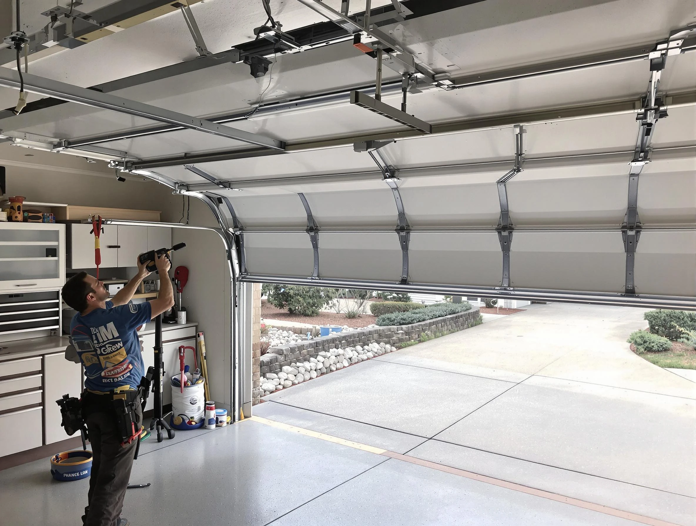 Garage door track repair service by Fair Oaks Garage Door Repair in Fair Oaks